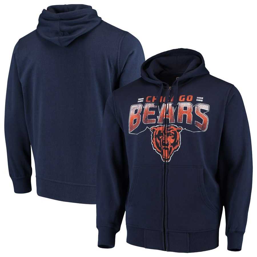 Men's Chicago Bears G III Sports by Carl Banks Perfect Season Full Zip Hoodie Navy,We sell and wholesale Men's Chicago Bears G III Sports by Carl Banks Perfect Season Full Zip Hoodie Navy on line form chian!